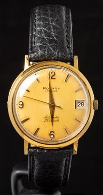 Rotary Maximus Bernstein vergoldet Herren Automatik Vintage Swiss Uhr -- funktioniert