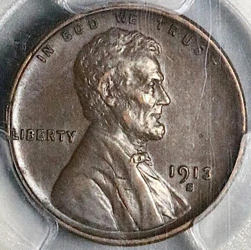 1913-S PCGS AU 55 CAC Lincoln Wheat Cent San Francisco Penny Coin (25121607D)