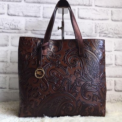 Etro Margot Tote Bag Pegaso Paisley Leather Metallic rare unisex fashion italy