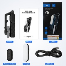 TOALLIN Mobile Phone Gimbal Stabilizer, Foldable Selfie Stick Tripod with Light — image 19