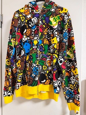A BATHING APE BAPE Baby Milo Safari Full Zip Hoodie L Size Rare Discontinued