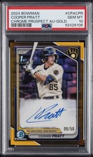 2024 BOWMAN CHROME PRSPCT AUTOS GOLD REFRACTOR #CPACPR COOPER PRATT 9/50 PSA 10