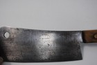 VTG VILLAGE BLACKSMITH FORAGED SOLID STEEL  MEAT CLEVER W/WOODEN HANDLE — photo 6