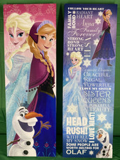 2 arte de pared en lienzo original 2013 Disney Frozen 12" x 24" grande Elsa, Anna, Olaf