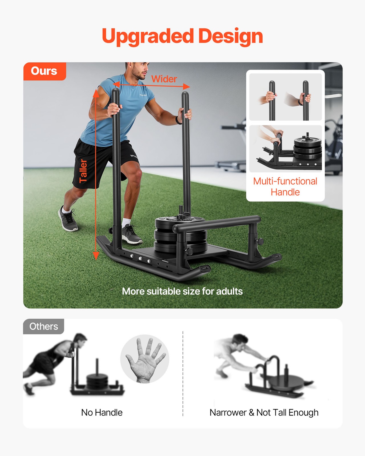 Traîneau de poussée et traction VEVOR noir pour développer votre puissance des jambes - 2