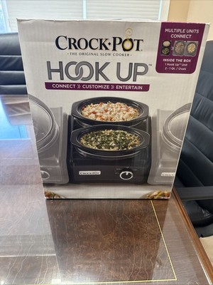Crock-Pot Hook Up Double Oval Connectable 2 1-Quart Slow Cooker SCCPMD1-CH New