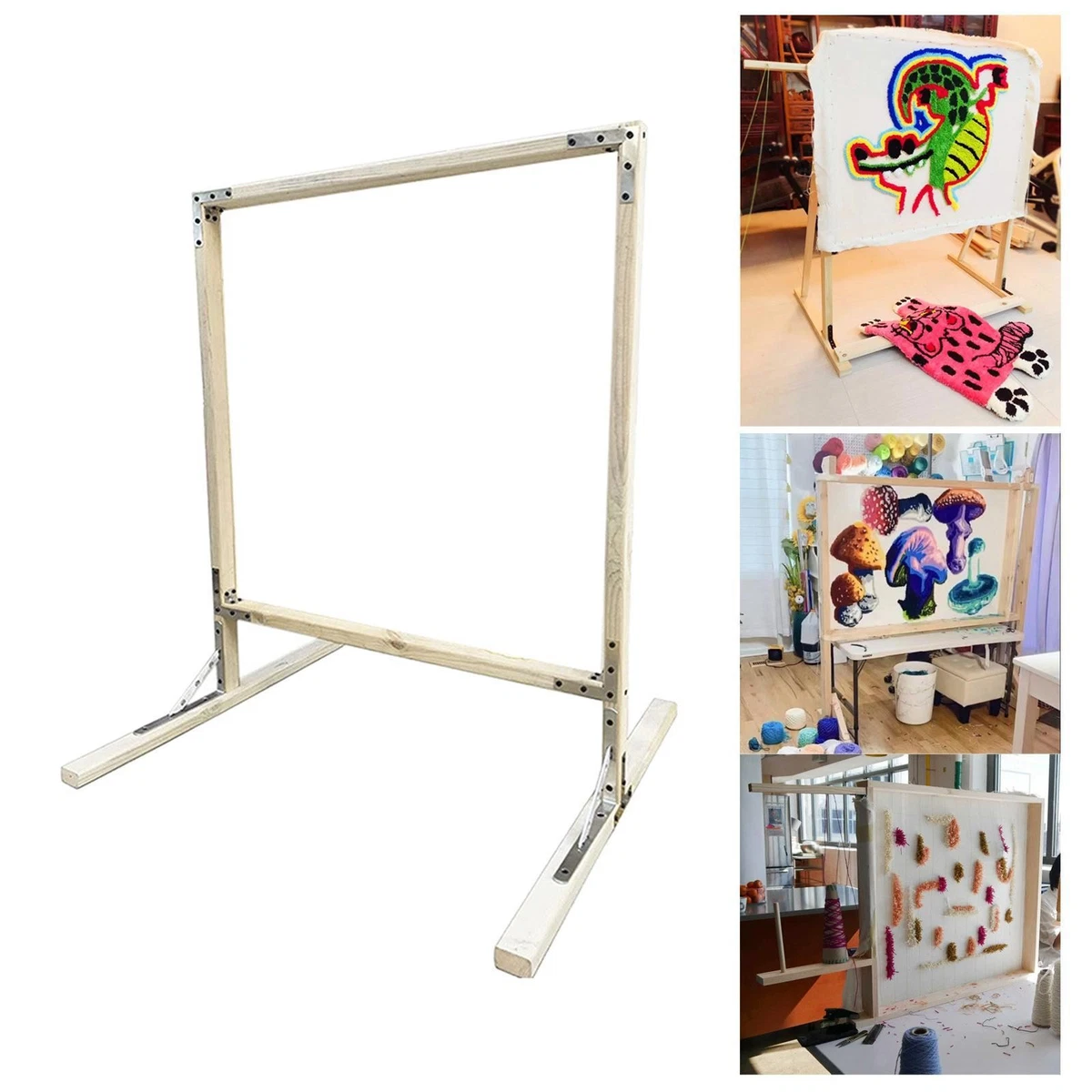 Outils de Crochet de Verrouillage pour la Fabrication de Tapis, Kit de Crochets à Aiguilles avec des Matériaux Métalliques Durables, Poignée en Bois