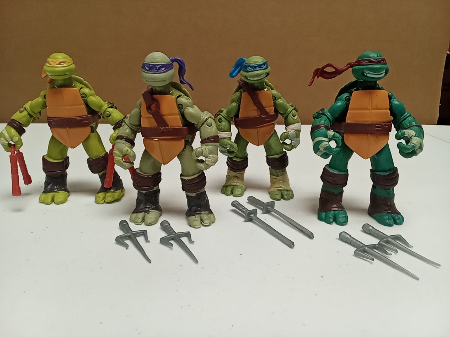 Set of 4 Nickelodeon Teenage Mutant Ninja Turtles 4.5” Figures Playmates