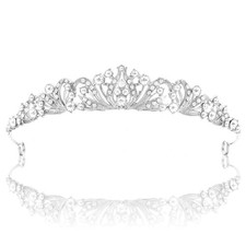 Tiaras for Women, Glitter Rhinestone Princess Crown Tiara Headband Silver
