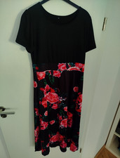 Damen Maxikleid 3XL schwarz rot grün Blumenm...