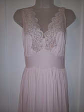 Vintage 50s Van Raalte Pink Silky Nylon Lace Nightgown Lingerie Suavette S