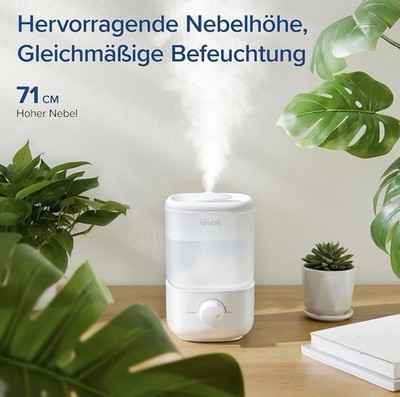 Levoit Top-Fill Luftbefeuchter 2,5L   23 dB leise, 25h Laufzeit, 360° Düse