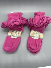 Vintage Frilly 90s Anklets Socks Girls 6-7.5 Double Ruffle Cuff USA Cotton Pink