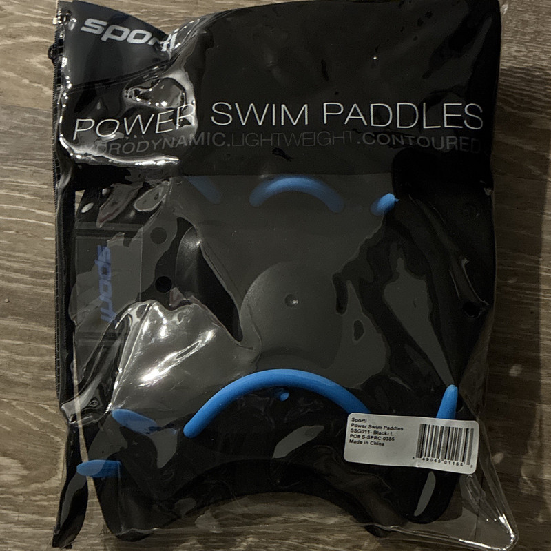 Sporti Power Swim Paddles Hydrodynamic Contoured Black Large