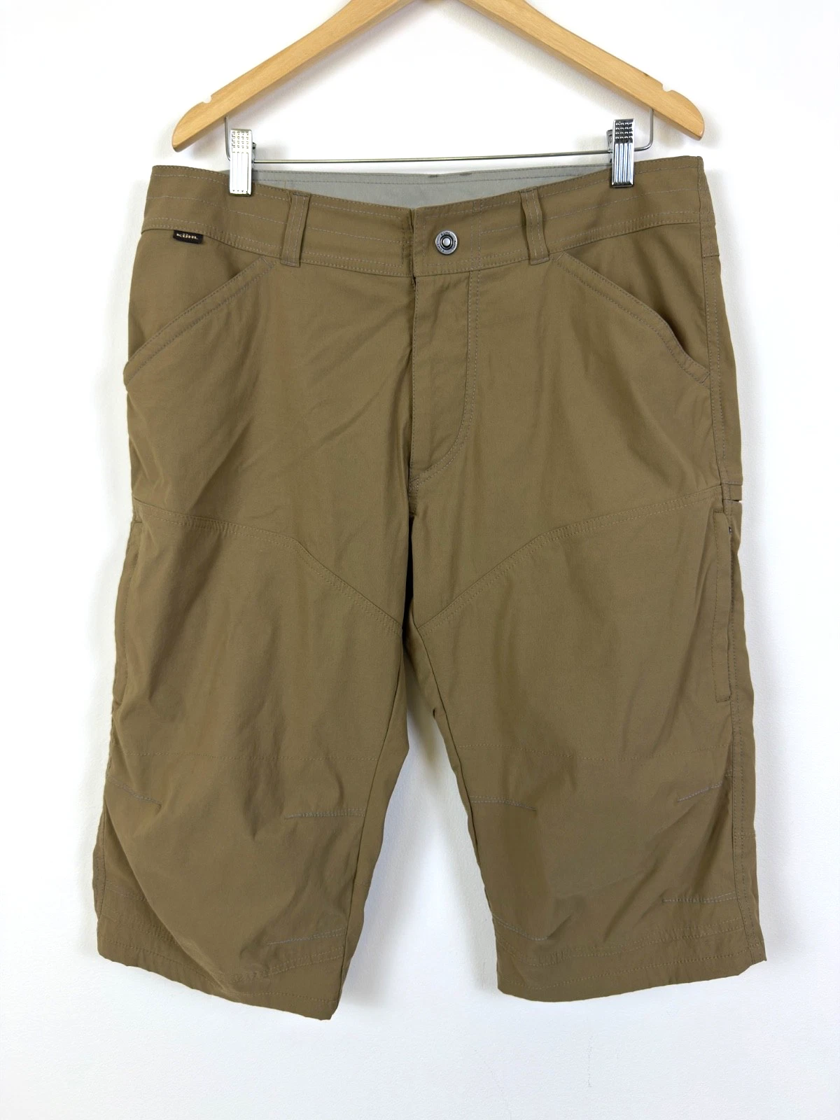 Kuhl Renegade Shorts Mens 34 Buckskin Khaki Hiking Trail Outdoor Stretch Cargo