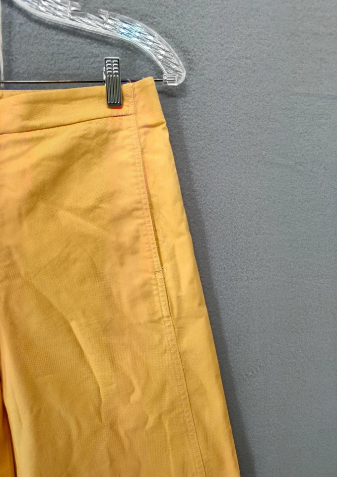 Ann Taylor Pants Womens 0 Yellow Cropped Wide Leg High Rise Stretch Casual Chino - Image 3 of 4