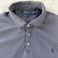 Polo Ralph Lauren Polo Shirt Mens XL Blue Custom Slim Fit Geometric Dot Print