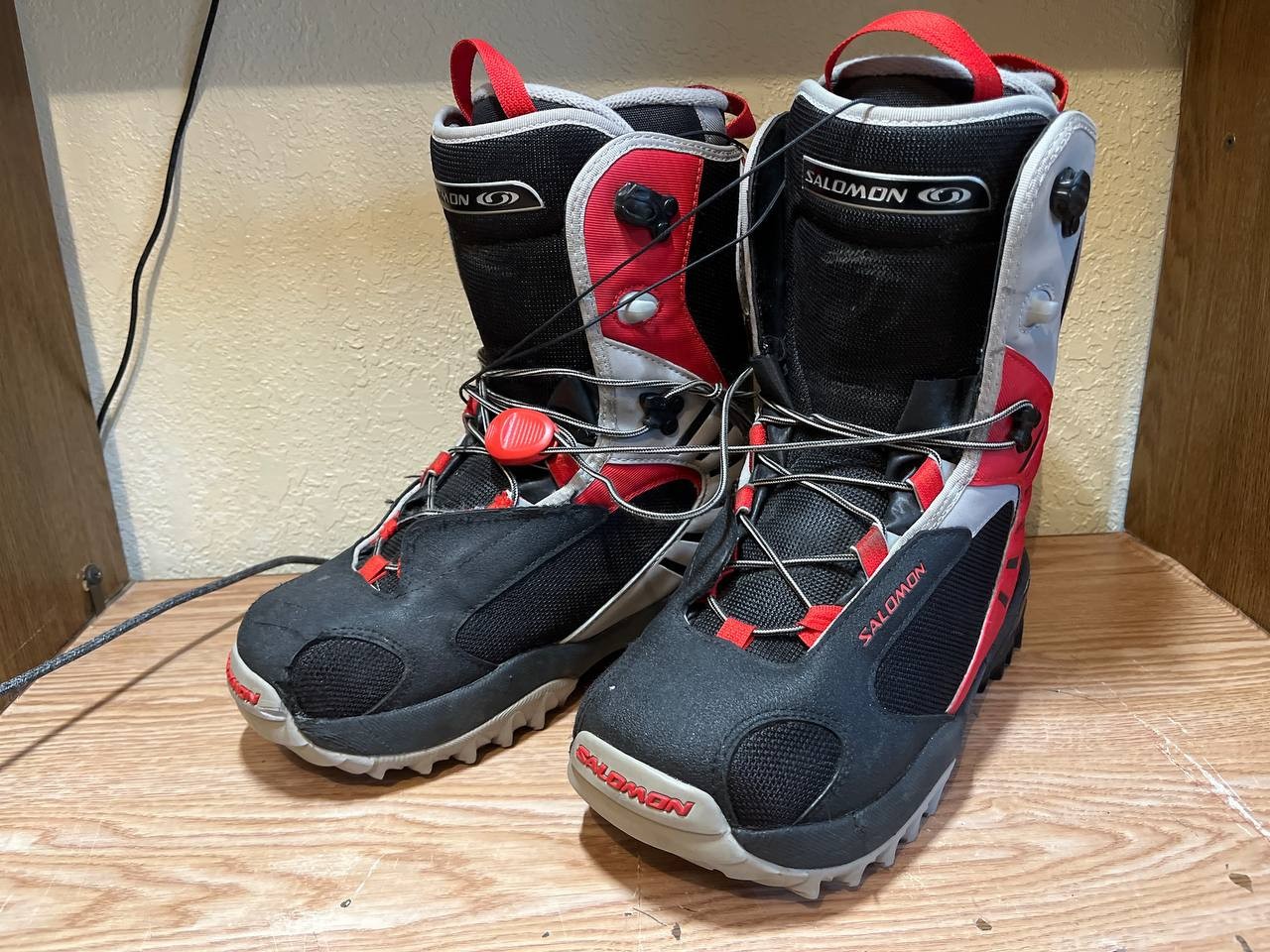 Stivali da Snowboard Salomon BOA Nero Rosso Uomo Taglia 8 5 Fast Ride Se