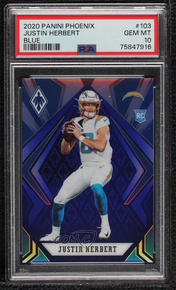 2020 Panini Phoenix Rookies Blue 17/35 Justin Herbert #103 PSA 10 GEM MT 02vt