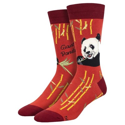 Socksmith Men's Crew Socks Endangered Species GIant Panda Bear Novelty Footwear