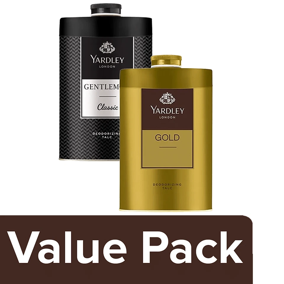 Yardley London Gold Deodorizing Talcum Powder with Gentleman Talcum Powder 250G