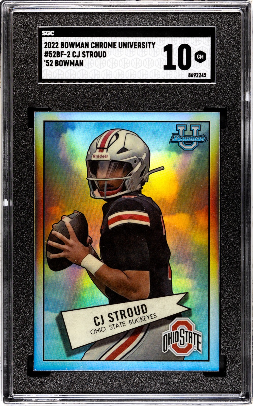 2022 Bowman Chrome University #2 CJ Stroud 1952 SGC 10 Gem Mint