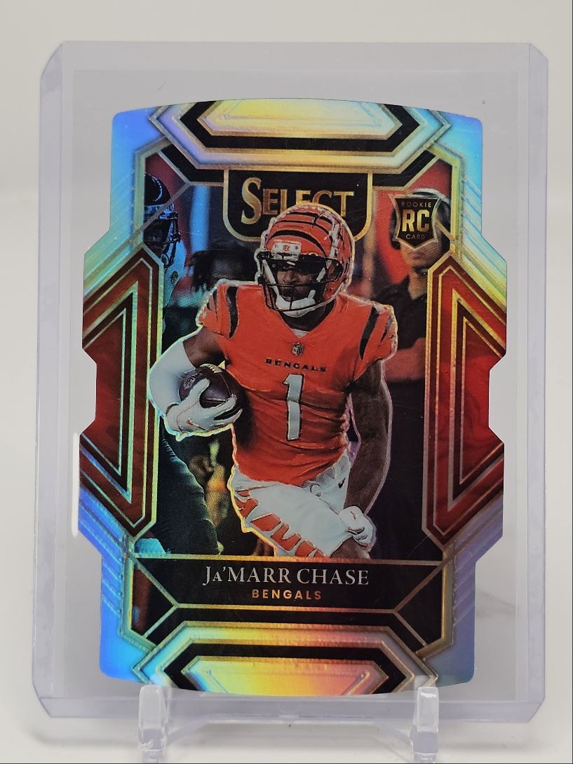 JA'MARR CHASE 2021 SELECT CLUB LEVEL ROOKIE SILVER PRIZM DIE CUT RC Q3658