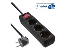 InLine Multi-Outlet 3x Shucko with Network Switch Black Cable 1.5m, Strip 16431S