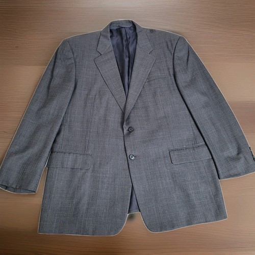 🕴️Hickey-Freeman Collection Nordstrom Men's 46 R Black Tonal Plaid Wool Blazer