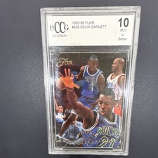 Flair 1995-96 Kevin Garnett #206 Rookie BCCG 10 Minnesota Timberwolves NBA Card. rookie card picture