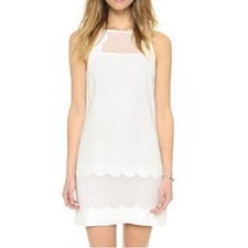 Club Monaco Nimah White / Sheer Size 2 Sleeveless Mini Dress