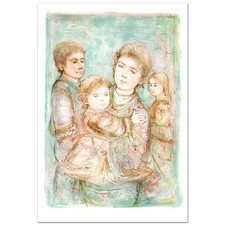 Portrait of a Family Limited Edition Lithograph (28" x 40.5") by Edna Hibel (191