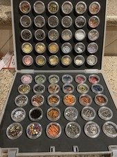 Close To My Heart Embellishments Storage Case 59 Filled Jars with Embellishments