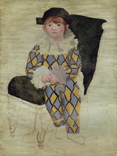 Pablo Picasso - Paul als Harlekin 1924 A1-A4 Poster Kunst Gemälde Meister Fine Cla