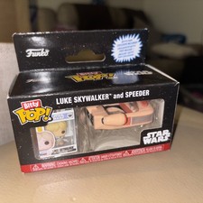 Figura Vinilo Funko Bitty Pop Star Wars Luke Skywalker y Speeder
