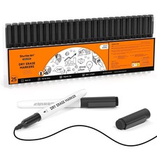 Shuttle Art Dry Erase Markers, 25 Pack Black 1 Count Pack of 25 , 25