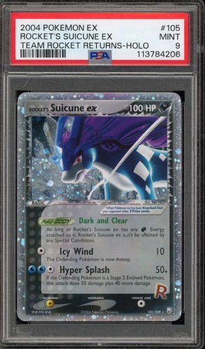 Pokemon Rocket's Suicune ex EX Team Rocket Returns Holo Rare #105 PSA 9 Mint