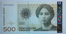 Norway 500 Kroner 2005 P-51d VF Very Fine Norve&scaron;ka Norwegen