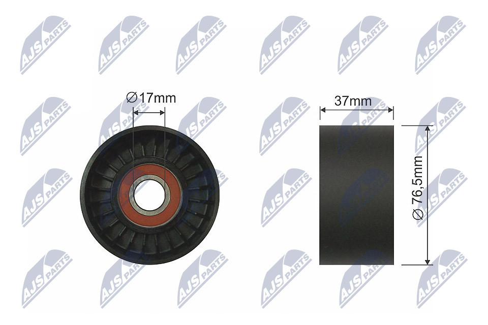 N.T.Y. RNK-FR-017.NTY Tensioner Pulley, V-ribbed belt for FORD