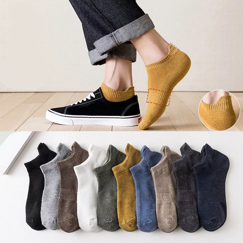 Men Cotton Short Socks Casual Breathable Absorbs Sweat Low Cut Anklet Hosiery