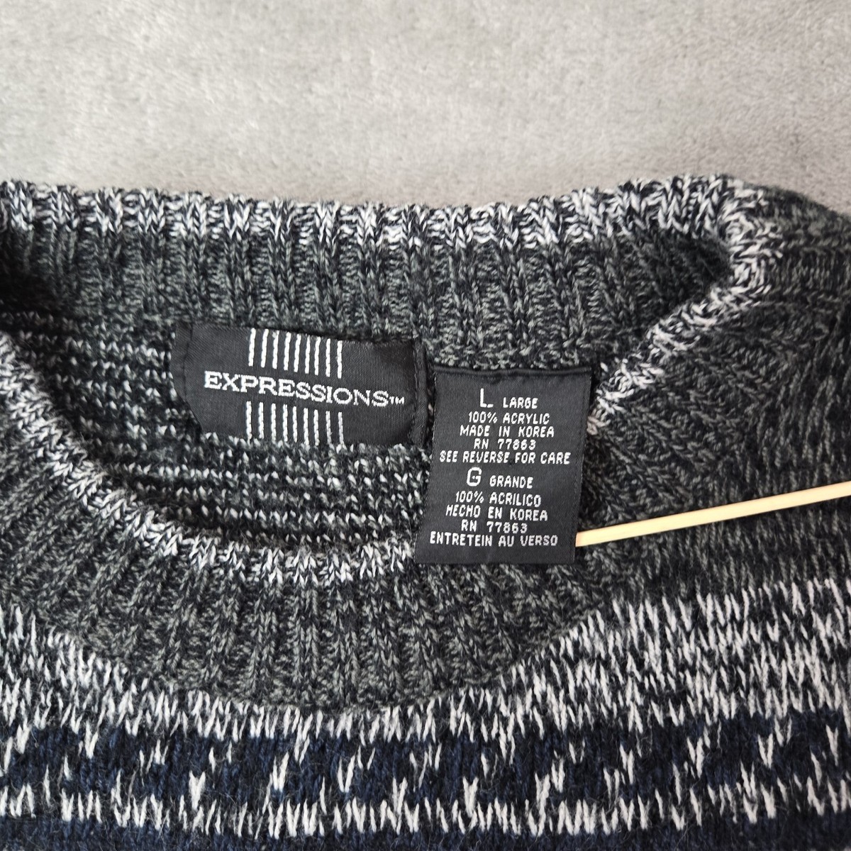 VINTAGE 80s 90s Expressions Sweater Limited Edition Mens