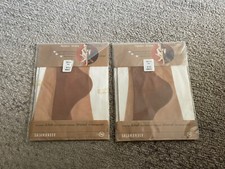 2 Pair Vintage Grobe Lange Flat Knit Salamander garter Stockings 9 1/2