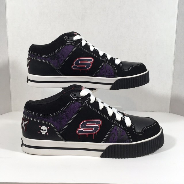 Skechers SKX Skateboard Shoes Black Red Purple White Men's 7 is a Women