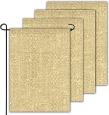 Anley 4Pcs Blank Burlap Garden Flag DIY Personalized Craft Banner Custom Design
