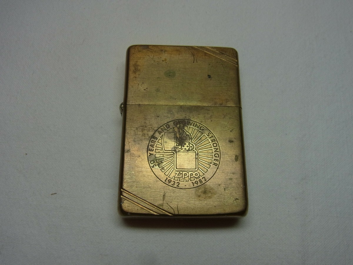 Zippo Lighter 50 Years and Glowing Stronger 1932 - 1982 Bradford 