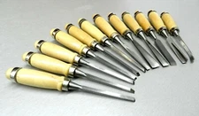 Wood Carving Set 12 Pc Chisel Set Wood Carvers Chisels - Gouges Shapes 12 Pieces
