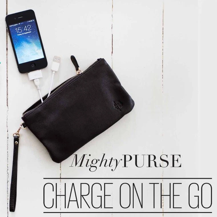 Mighty Purse Zebra Pony Fur Genuine Leather 4000mAh Phone Charger By HButler