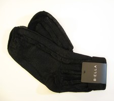 B. Ella Ladies Cuffed Socks Cristabell Lightweight Semi-Sheer Caviar Black