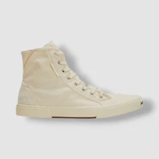 $995 Balenciaga Men's Ivory Paris Distressed Canvas High-Top Sneakers Shoes 46