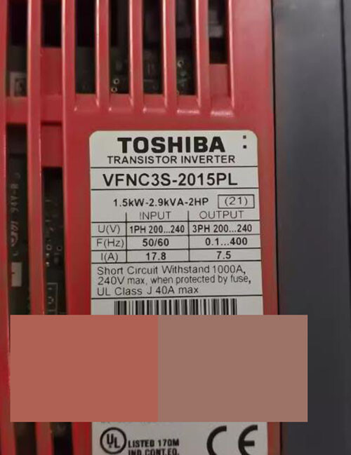 Variateur De Fréquence Toshiba VF-NC3 VFNC3S-2015PL 1.5KW 220V - Occasion Testé